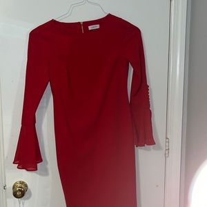 red calvin clean dress